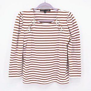 Veronica Beard Eli Baseball Tee In Cognac Cream